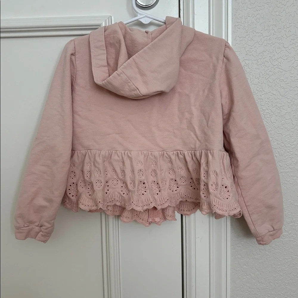 Mayoral Blush Pink Cotton Hoodie with Eyelet Detail